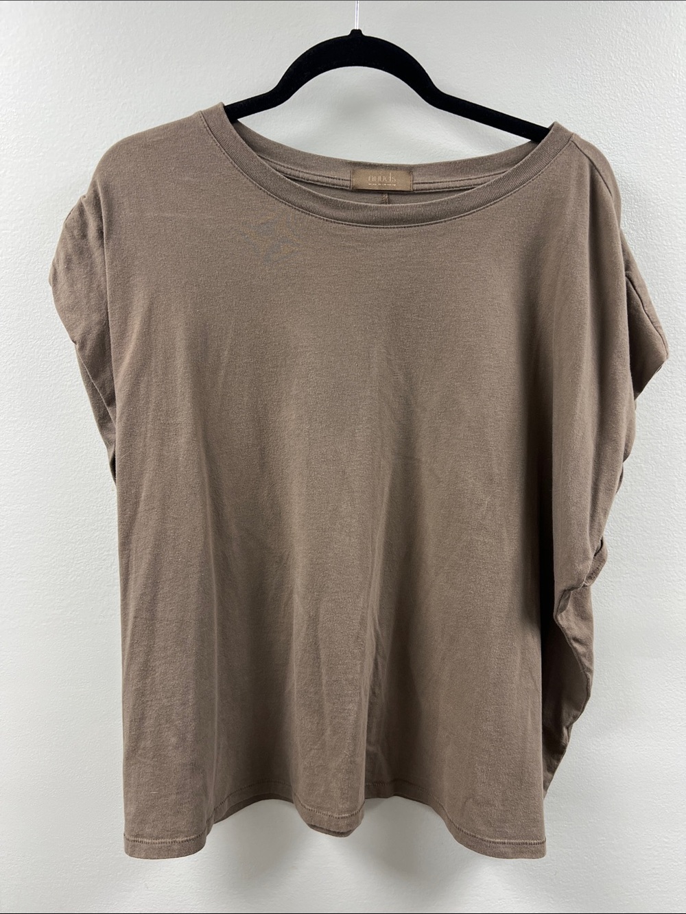 nuuds Taupe Brown Relaxed Short Sleeve Tee